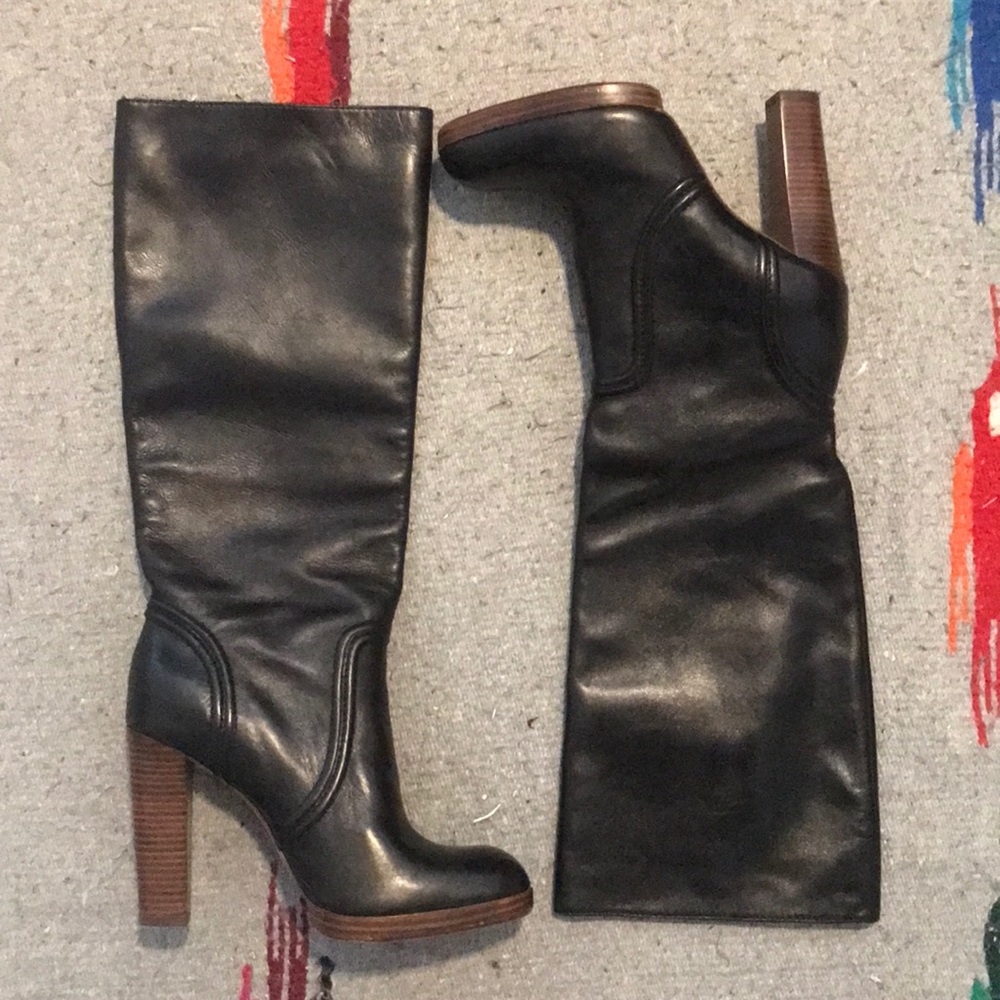Black Leather Michael Kors boots - Sz 8